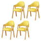 Scandinavian Upholstered Home Arm Chair Open Back Matte Finish Dining Chair (Set of 4) Light Yellow Clearhalo ' kitchen&dining_furn' 'Dining Chairs' 'Dining Tables & Seating' 'dining_chair' 'furn' 'furn_dining_chair' 'Furniture' 'furniture_dining_chair' 'Kitchen & Dining Furniture' 'kitchen' 4104765
