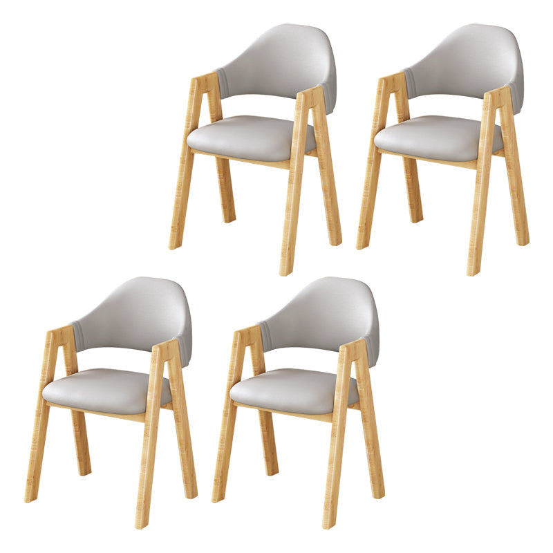 Scandinavian Upholstered Home Arm Chair Open Back Matte Finish Dining Chair (Set of 4) Light Gray Clearhalo ' kitchen&dining_furn' 'Dining Chairs' 'Dining Tables & Seating' 'dining_chair' 'furn' 'furn_dining_chair' 'Furniture' 'furniture_dining_chair' 'Kitchen & Dining Furniture' 'kitchen' 4104766