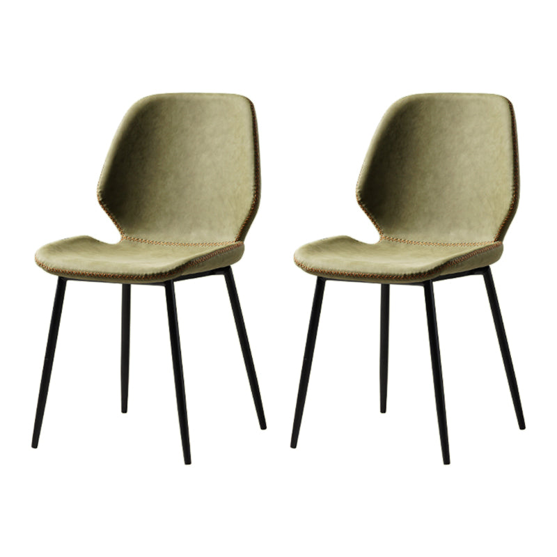 Dining Room Industrial Dining Chair Wingback Metal Armless Side Chairs Green 2 Piece Set Clearhalo ' kitchen&dining_furn' 'Dining Chairs' 'Dining Tables & Seating' 'dining_chair' 'furn' 'furn_dining_chair' 'Furniture' 'furniture_dining_chair' 'Kitchen & Dining Furniture' 'kitchen' 4104788