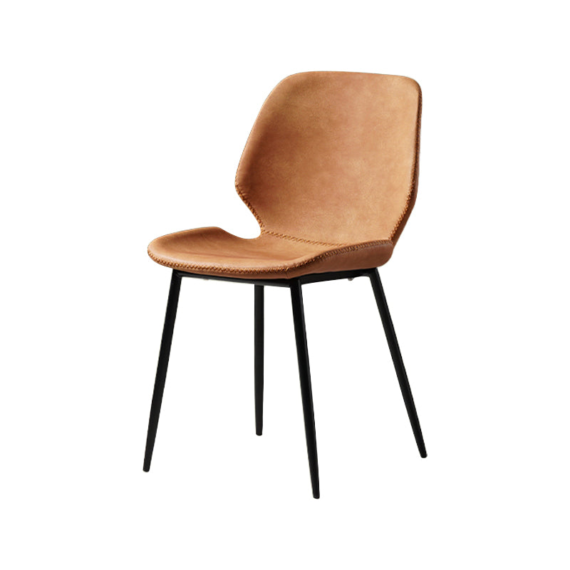 Dining Room Industrial Dining Chair Wingback Metal Armless Side Chairs Orange 1 Piece Clearhalo ' kitchen&dining_furn' 'Dining Chairs' 'Dining Tables & Seating' 'dining_chair' 'furn' 'furn_dining_chair' 'Furniture' 'furniture_dining_chair' 'Kitchen & Dining Furniture' 'kitchen' 4104790