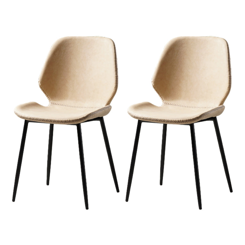 Dining Room Industrial Dining Chair Wingback Metal Armless Side Chairs Beige 2 Piece Set Clearhalo ' kitchen&dining_furn' 'Dining Chairs' 'Dining Tables & Seating' 'dining_chair' 'furn' 'furn_dining_chair' 'Furniture' 'furniture_dining_chair' 'Kitchen & Dining Furniture' 'kitchen' 4104797