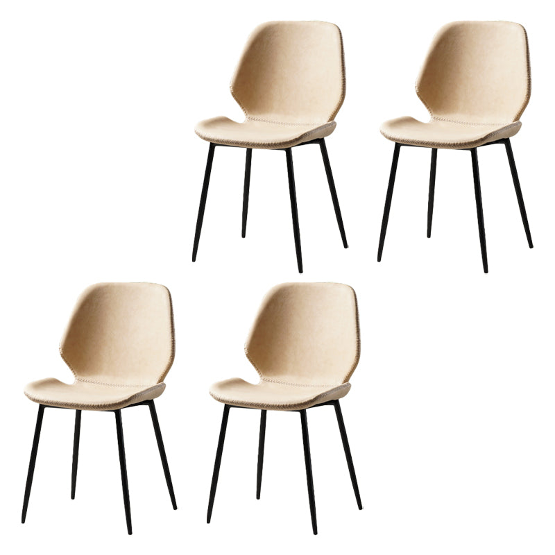 Dining Room Industrial Dining Chair Wingback Metal Armless Side Chairs Beige 4 Piece Set Clearhalo ' kitchen&dining_furn' 'Dining Chairs' 'Dining Tables & Seating' 'dining_chair' 'furn' 'furn_dining_chair' 'Furniture' 'furniture_dining_chair' 'Kitchen & Dining Furniture' 'kitchen' 4104798