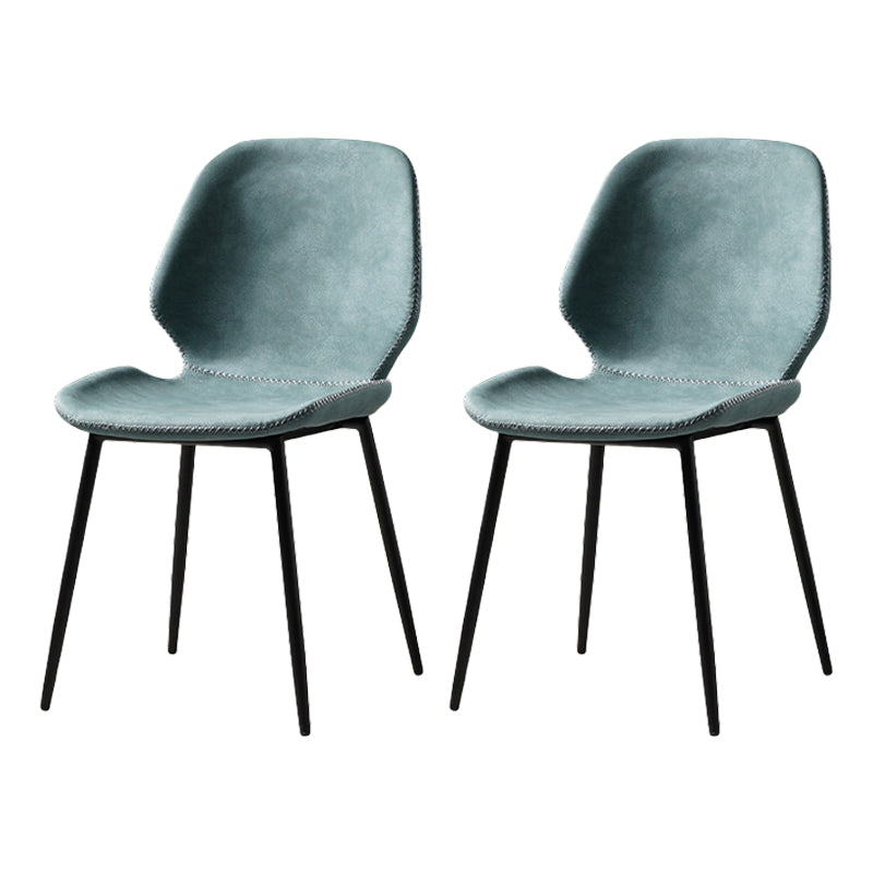 Dining Room Industrial Dining Chair Wingback Metal Armless Side Chairs Blue 2 Piece Set Clearhalo ' kitchen&dining_furn' 'Dining Chairs' 'Dining Tables & Seating' 'dining_chair' 'furn' 'furn_dining_chair' 'Furniture' 'furniture_dining_chair' 'Kitchen & Dining Furniture' 'kitchen' 4104800