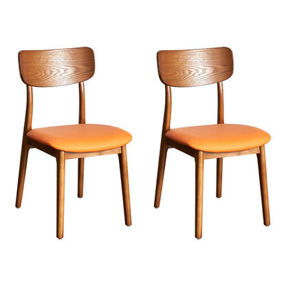 Industrial Style Oak Wood Chair Open Back Side Kitchen Chairs (Set of 2) Orange Clearhalo ' kitchen&dining_furn' 'Dining Chairs' 'Dining Tables & Seating' 'dining_chair' 'furn' 'furn_dining_chair' 'Furniture' 'furniture_dining_chair' 'Kitchen & Dining Furniture' 'kitchen' 4104804