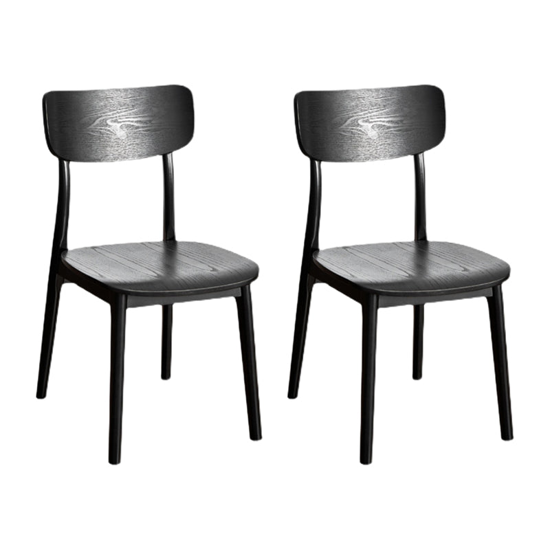 Industrial Style Oak Wood Chair Open Back Side Kitchen Chairs (Set of 2) Black Clearhalo ' kitchen&dining_furn' 'Dining Chairs' 'Dining Tables & Seating' 'dining_chair' 'furn' 'furn_dining_chair' 'Furniture' 'furniture_dining_chair' 'Kitchen & Dining Furniture' 'kitchen' 4104813