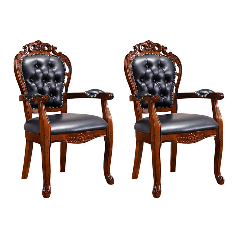 Scandinavian Style Rubberwood Chairs Kitchen Open Back Arm Chair (Set of 2) Black Clearhalo ' kitchen&dining_furn' 'Dining Chairs' 'Dining Tables & Seating' 'dining_chair' 'furn' 'furn_dining_chair' 'Furniture' 'furniture_dining_chair' 'Kitchen & Dining Furniture' 'kitchen' 4104825