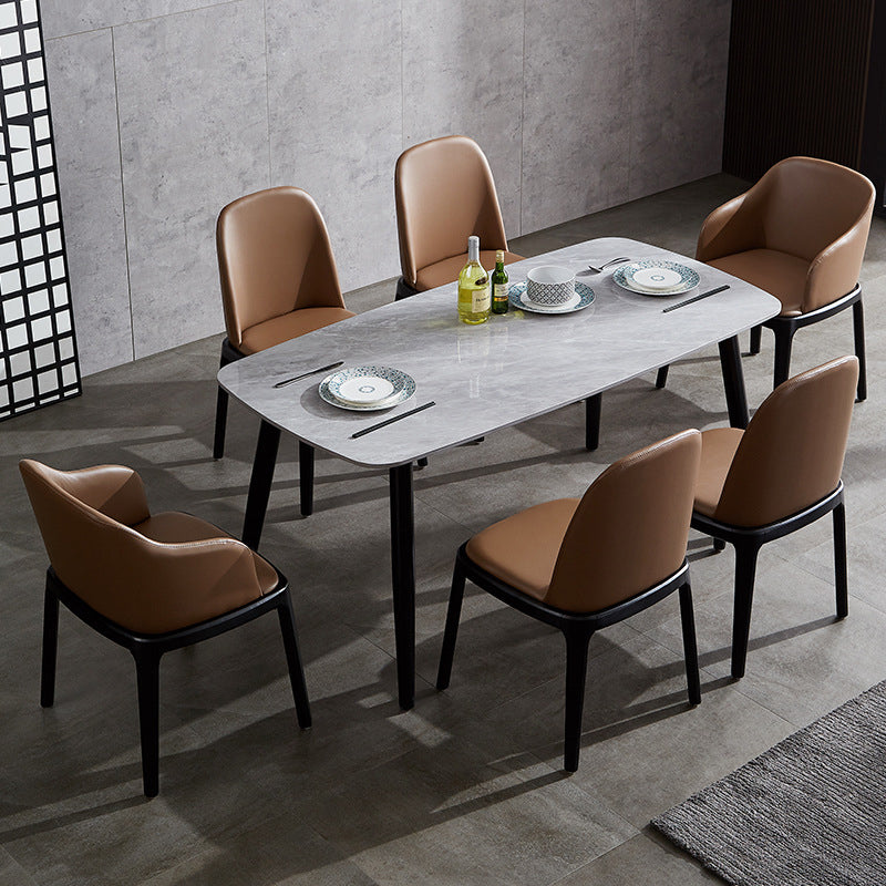 Industrial Home Leather Side Chair Matte Finish Parsons Dining Chair (Set of 2) Clearhalo ' kitchen&dining_furn' 'Dining Chairs' 'Dining Tables & Seating' 'dining_chair' 'furn' 'furn_dining_chair' 'Furniture' 'furniture_dining_chair' 'Kitchen & Dining Furniture' 'kitchen' 4104843