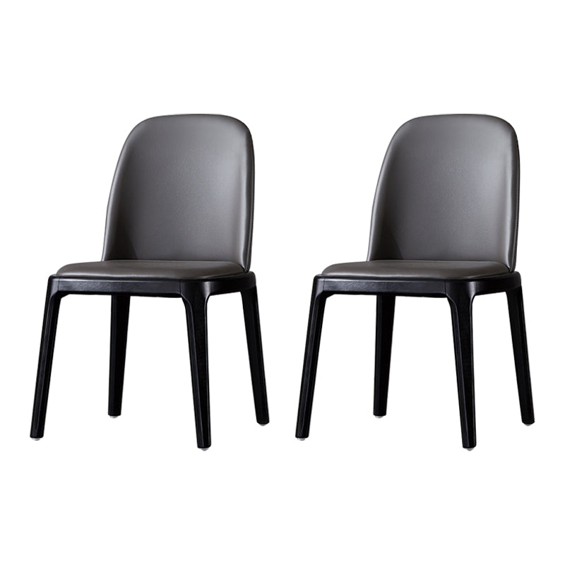 Industrial Home Leather Side Chair Matte Finish Parsons Dining Chair (Set of 2) Dark Gray Clearhalo ' kitchen&dining_furn' 'Dining Chairs' 'Dining Tables & Seating' 'dining_chair' 'furn' 'furn_dining_chair' 'Furniture' 'furniture_dining_chair' 'Kitchen & Dining Furniture' 'kitchen' 4104846