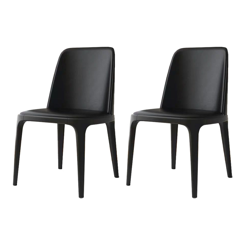 Industrial Home Leather Side Chair Matte Finish Parsons Dining Chair (Set of 2) Black Clearhalo ' kitchen&dining_furn' 'Dining Chairs' 'Dining Tables & Seating' 'dining_chair' 'furn' 'furn_dining_chair' 'Furniture' 'furniture_dining_chair' 'Kitchen & Dining Furniture' 'kitchen' 4104855