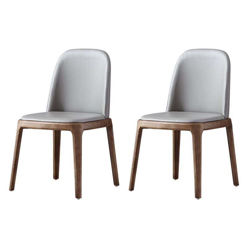 Industrial Home Leather Side Chair Matte Finish Parsons Dining Chair (Set of 2) Light Gray Clearhalo ' kitchen&dining_furn' 'Dining Chairs' 'Dining Tables & Seating' 'dining_chair' 'furn' 'furn_dining_chair' 'Furniture' 'furniture_dining_chair' 'Kitchen & Dining Furniture' 'kitchen' 4104857