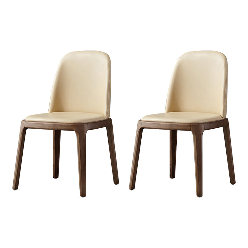 Industrial Home Leather Side Chair Matte Finish Parsons Dining Chair (Set of 2) Light Yellow Clearhalo ' kitchen&dining_furn' 'Dining Chairs' 'Dining Tables & Seating' 'dining_chair' 'furn' 'furn_dining_chair' 'Furniture' 'furniture_dining_chair' 'Kitchen & Dining Furniture' 'kitchen' 4104860