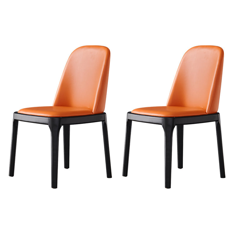 Industrial Home Leather Side Chair Matte Finish Parsons Dining Chair (Set of 2) Orange Clearhalo ' kitchen&dining_furn' 'Dining Chairs' 'Dining Tables & Seating' 'dining_chair' 'furn' 'furn_dining_chair' 'Furniture' 'furniture_dining_chair' 'Kitchen & Dining Furniture' 'kitchen' 4104861