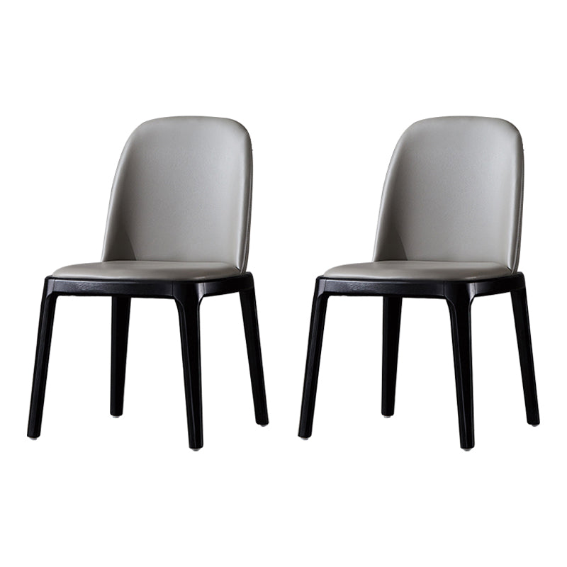 Industrial Home Leather Side Chair Matte Finish Parsons Dining Chair (Set of 2) Grey Clearhalo ' kitchen&dining_furn' 'Dining Chairs' 'Dining Tables & Seating' 'dining_chair' 'furn' 'furn_dining_chair' 'Furniture' 'furniture_dining_chair' 'Kitchen & Dining Furniture' 'kitchen' 4104863