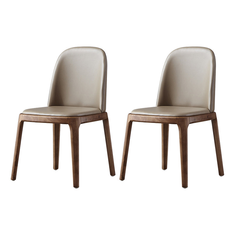 Industrial Home Leather Side Chair Matte Finish Parsons Dining Chair (Set of 2) Khaki Clearhalo ' kitchen&dining_furn' 'Dining Chairs' 'Dining Tables & Seating' 'dining_chair' 'furn' 'furn_dining_chair' 'Furniture' 'furniture_dining_chair' 'Kitchen & Dining Furniture' 'kitchen' 4104865