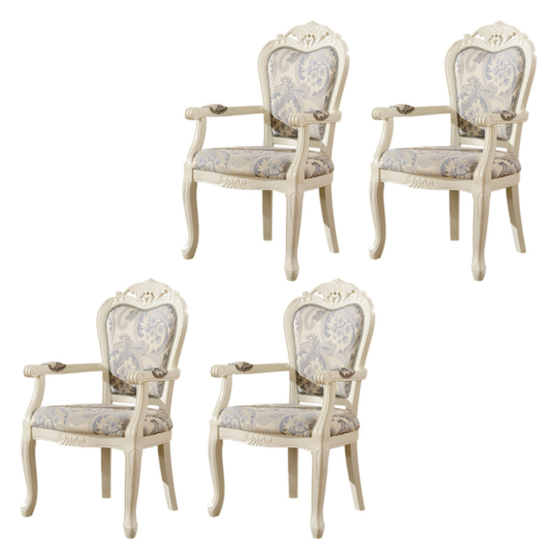 Scandinavian Style Oak Wood Chair Kitchen Dining Solid Back Arm Chairs White 4 Piece Set Clearhalo ' kitchen&dining_furn' 'Dining Chairs' 'Dining Tables & Seating' 'dining_chair' 'furn' 'furn_dining_chair' 'Furniture' 'furniture_dining_chair' 'Kitchen & Dining Furniture' 'kitchen' 4104877