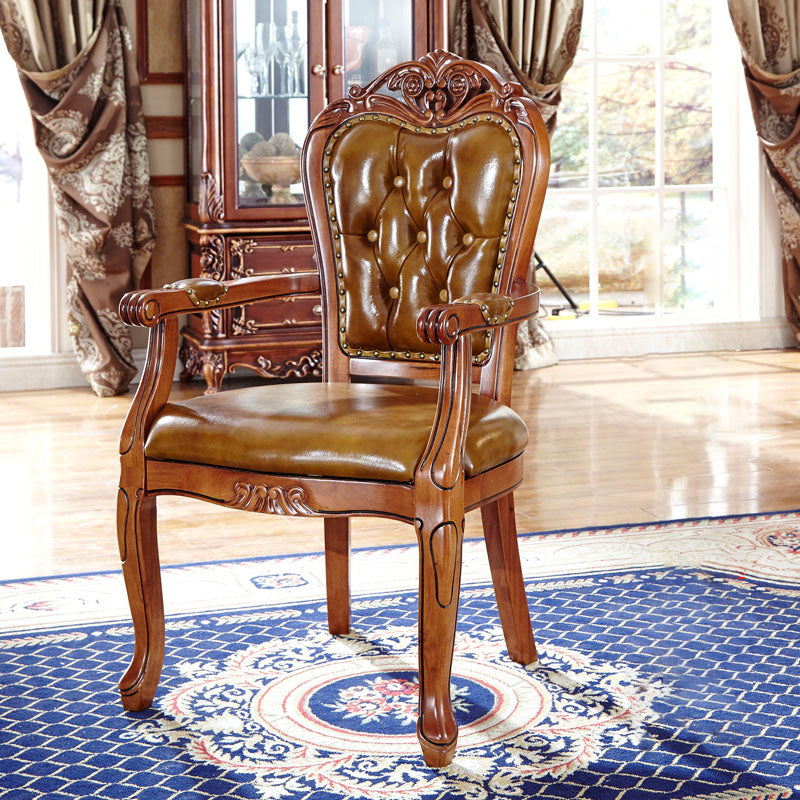 Scandinavian Style Oak Wood Chair Kitchen Dining Solid Back Arm Chairs Yellow 1 Piece Clearhalo ' kitchen&dining_furn' 'Dining Chairs' 'Dining Tables & Seating' 'dining_chair' 'furn' 'furn_dining_chair' 'Furniture' 'furniture_dining_chair' 'Kitchen & Dining Furniture' 'kitchen' 4104879