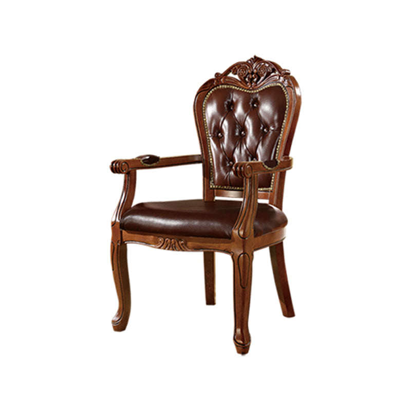 Scandinavian Style Oak Wood Chair Kitchen Dining Solid Back Arm Chairs Brown 1 Piece Clearhalo ' kitchen&dining_furn' 'Dining Chairs' 'Dining Tables & Seating' 'dining_chair' 'furn' 'furn_dining_chair' 'Furniture' 'furniture_dining_chair' 'Kitchen & Dining Furniture' 'kitchen' 4104886