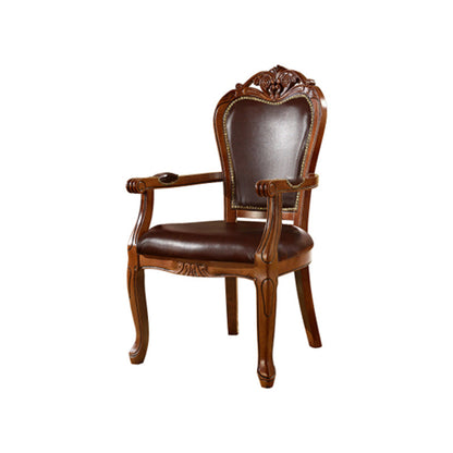 Scandinavian Style Oak Wood Chair Kitchen Dining Solid Back Arm Chairs Light Brown 1 Piece Clearhalo ' kitchen&dining_furn' 'Dining Chairs' 'Dining Tables & Seating' 'dining_chair' 'furn' 'furn_dining_chair' 'Furniture' 'furniture_dining_chair' 'Kitchen & Dining Furniture' 'kitchen' 4104889