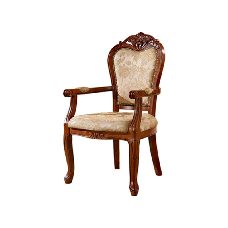 Scandinavian Style Oak Wood Chair Kitchen Dining Solid Back Arm Chairs Deep Tan 1 Piece Clearhalo ' kitchen&dining_furn' 'Dining Chairs' 'Dining Tables & Seating' 'dining_chair' 'furn' 'furn_dining_chair' 'Furniture' 'furniture_dining_chair' 'Kitchen & Dining Furniture' 'kitchen' 4104892