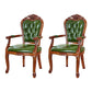 Scandinavian Style Oak Wood Chair Kitchen Dining Solid Back Arm Chairs Green 2 Piece Set Clearhalo ' kitchen&dining_furn' 'Dining Chairs' 'Dining Tables & Seating' 'dining_chair' 'furn' 'furn_dining_chair' 'Furniture' 'furniture_dining_chair' 'Kitchen & Dining Furniture' 'kitchen' 4104896