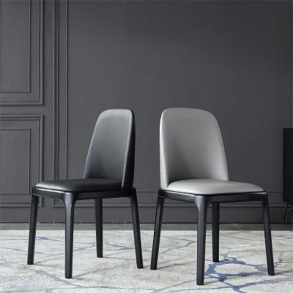 Industrial Ash Parsons Side Chair Leather Matte Finish Dining Chair (Set of 2) Clearhalo ' kitchen&dining_furn' 'Dining Chairs' 'Dining Tables & Seating' 'dining_chair' 'furn' 'furn_dining_chair' 'Furniture' 'furniture_dining_chair' 'Kitchen & Dining Furniture' 'kitchen' 4104899