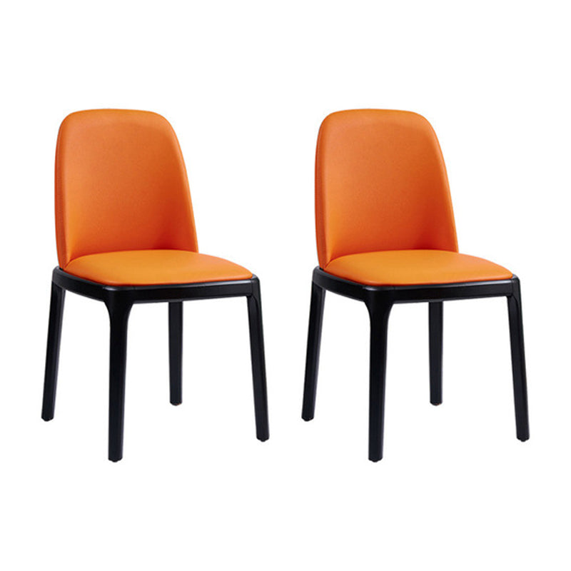 Industrial Ash Parsons Side Chair Leather Matte Finish Dining Chair (Set of 2) Orange Clearhalo ' kitchen&dining_furn' 'Dining Chairs' 'Dining Tables & Seating' 'dining_chair' 'furn' 'furn_dining_chair' 'Furniture' 'furniture_dining_chair' 'Kitchen & Dining Furniture' 'kitchen' 4104900