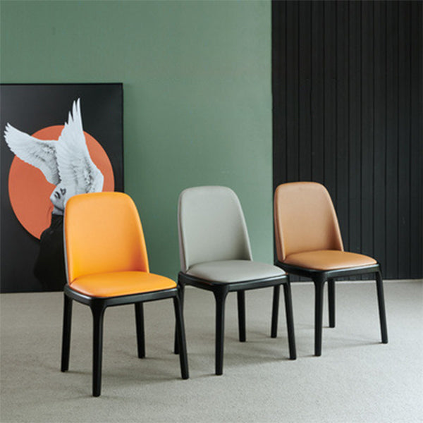 Industrial Ash Parsons Side Chair Leather Matte Finish Dining Chair (Set of 2) Clearhalo ' kitchen&dining_furn' 'Dining Chairs' 'Dining Tables & Seating' 'dining_chair' 'furn' 'furn_dining_chair' 'Furniture' 'furniture_dining_chair' 'Kitchen & Dining Furniture' 'kitchen' 4104902