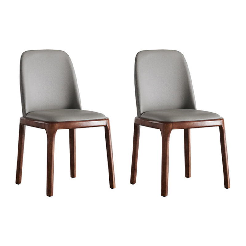 Industrial Ash Parsons Side Chair Leather Matte Finish Dining Chair (Set of 2) Grey Clearhalo ' kitchen&dining_furn' 'Dining Chairs' 'Dining Tables & Seating' 'dining_chair' 'furn' 'furn_dining_chair' 'Furniture' 'furniture_dining_chair' 'Kitchen & Dining Furniture' 'kitchen' 4104906