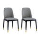 Industrial Ash Parsons Side Chair Leather Matte Finish Dining Chair (Set of 2) Silver Gray Clearhalo ' kitchen&dining_furn' 'Dining Chairs' 'Dining Tables & Seating' 'dining_chair' 'furn' 'furn_dining_chair' 'Furniture' 'furniture_dining_chair' 'Kitchen & Dining Furniture' 'kitchen' 4104908