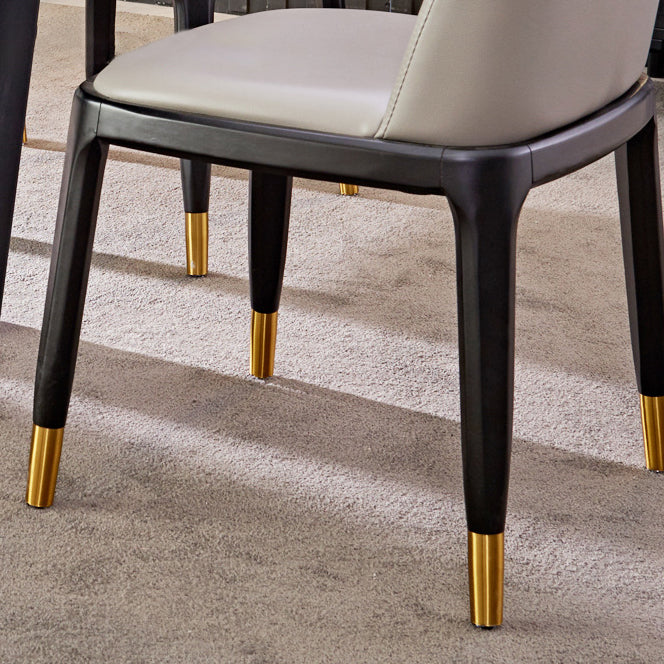 Industrial Ash Parsons Side Chair Leather Matte Finish Dining Chair (Set of 2) Clearhalo ' kitchen&dining_furn' 'Dining Chairs' 'Dining Tables & Seating' 'dining_chair' 'furn' 'furn_dining_chair' 'Furniture' 'furniture_dining_chair' 'Kitchen & Dining Furniture' 'kitchen' 4104913