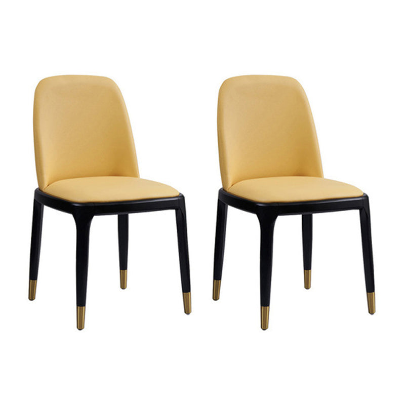 Industrial Ash Parsons Side Chair Leather Matte Finish Dining Chair (Set of 2) Beige Clearhalo ' kitchen&dining_furn' 'Dining Chairs' 'Dining Tables & Seating' 'dining_chair' 'furn' 'furn_dining_chair' 'Furniture' 'furniture_dining_chair' 'Kitchen & Dining Furniture' 'kitchen' 4104919