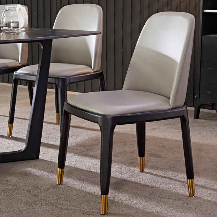 Industrial Ash Parsons Side Chair Leather Matte Finish Dining Chair (Set of 2) Clearhalo ' kitchen&dining_furn' 'Dining Chairs' 'Dining Tables & Seating' 'dining_chair' 'furn' 'furn_dining_chair' 'Furniture' 'furniture_dining_chair' 'Kitchen & Dining Furniture' 'kitchen' 4104920