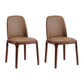 Industrial Ash Parsons Side Chair Leather Matte Finish Dining Chair (Set of 2) Coffee Clearhalo ' kitchen&dining_furn' 'Dining Chairs' 'Dining Tables & Seating' 'dining_chair' 'furn' 'furn_dining_chair' 'Furniture' 'furniture_dining_chair' 'Kitchen & Dining Furniture' 'kitchen' 4104921