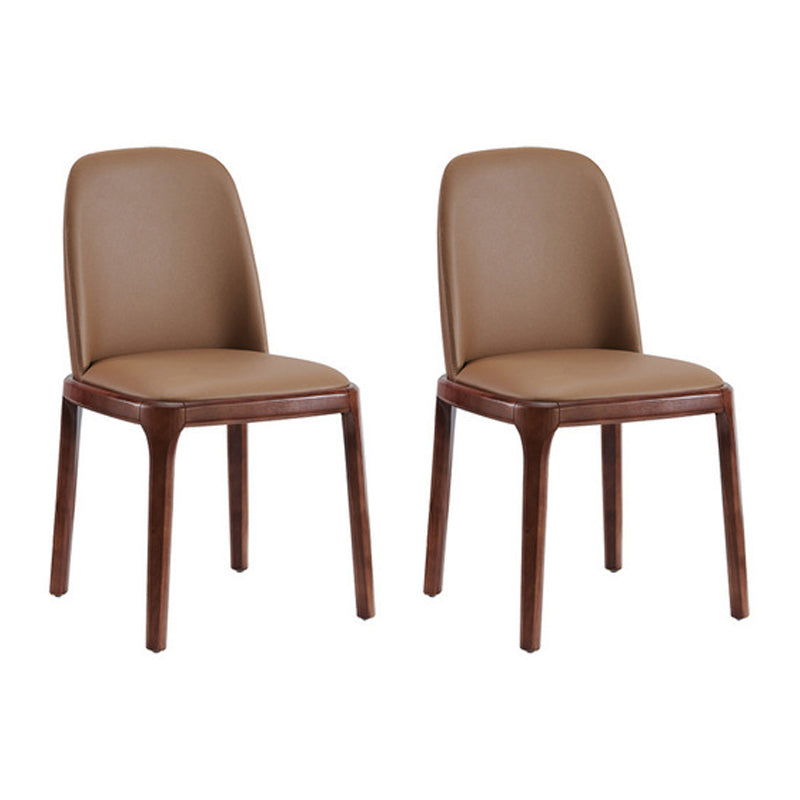 Industrial Ash Parsons Side Chair Leather Matte Finish Dining Chair (Set of 2) Coffee Clearhalo ' kitchen&dining_furn' 'Dining Chairs' 'Dining Tables & Seating' 'dining_chair' 'furn' 'furn_dining_chair' 'Furniture' 'furniture_dining_chair' 'Kitchen & Dining Furniture' 'kitchen' 4104921