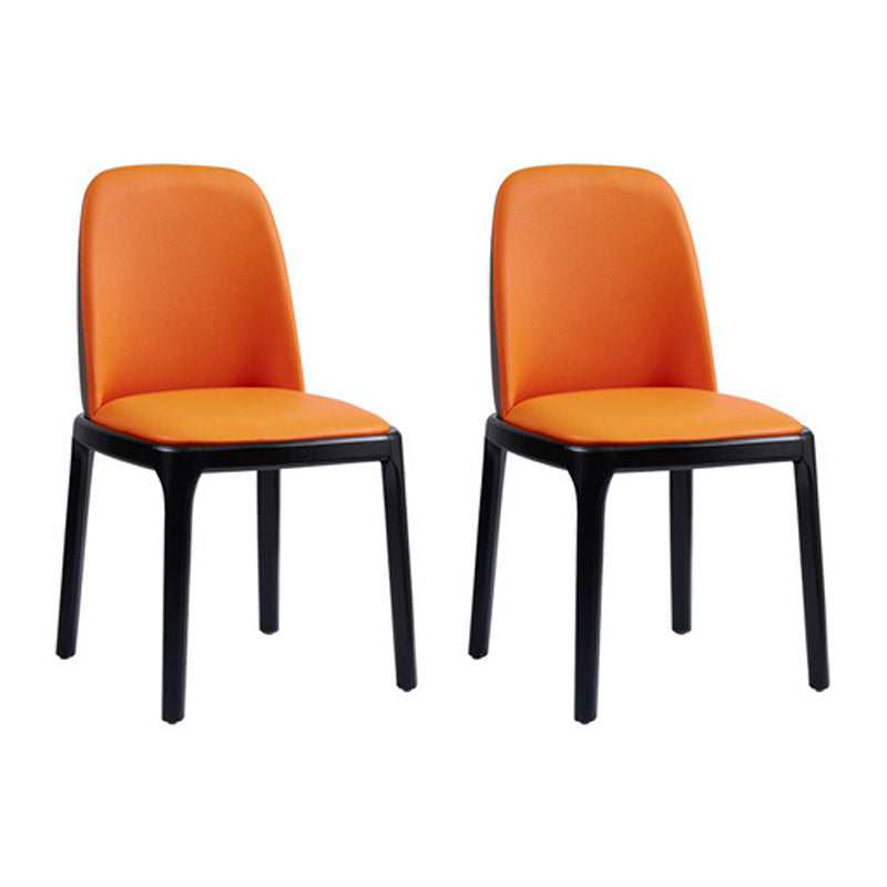 Industrial Ash Parsons Side Chair Leather Matte Finish Dining Chair (Set of 2) Gray-Orange Clearhalo ' kitchen&dining_furn' 'Dining Chairs' 'Dining Tables & Seating' 'dining_chair' 'furn' 'furn_dining_chair' 'Furniture' 'furniture_dining_chair' 'Kitchen & Dining Furniture' 'kitchen' 4104923