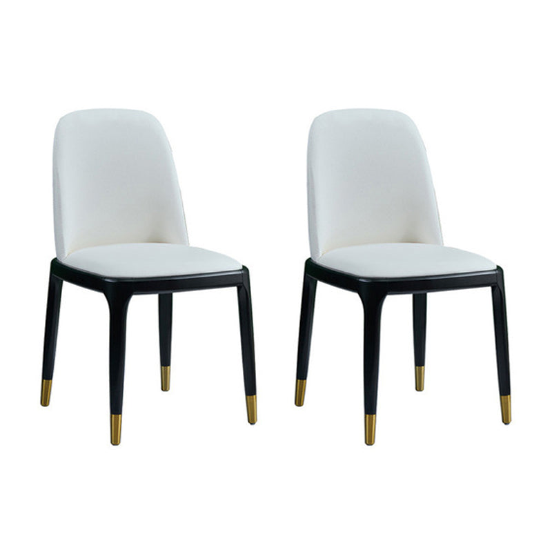 Industrial Ash Parsons Side Chair Leather Matte Finish Dining Chair (Set of 2) White Clearhalo ' kitchen&dining_furn' 'Dining Chairs' 'Dining Tables & Seating' 'dining_chair' 'furn' 'furn_dining_chair' 'Furniture' 'furniture_dining_chair' 'Kitchen & Dining Furniture' 'kitchen' 4104927