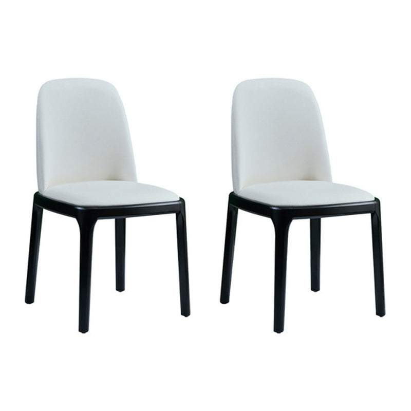 Industrial Ash Parsons Side Chair Leather Matte Finish Dining Chair (Set of 2) Gloss White Clearhalo ' kitchen&dining_furn' 'Dining Chairs' 'Dining Tables & Seating' 'dining_chair' 'furn' 'furn_dining_chair' 'Furniture' 'furniture_dining_chair' 'Kitchen & Dining Furniture' 'kitchen' 4104928
