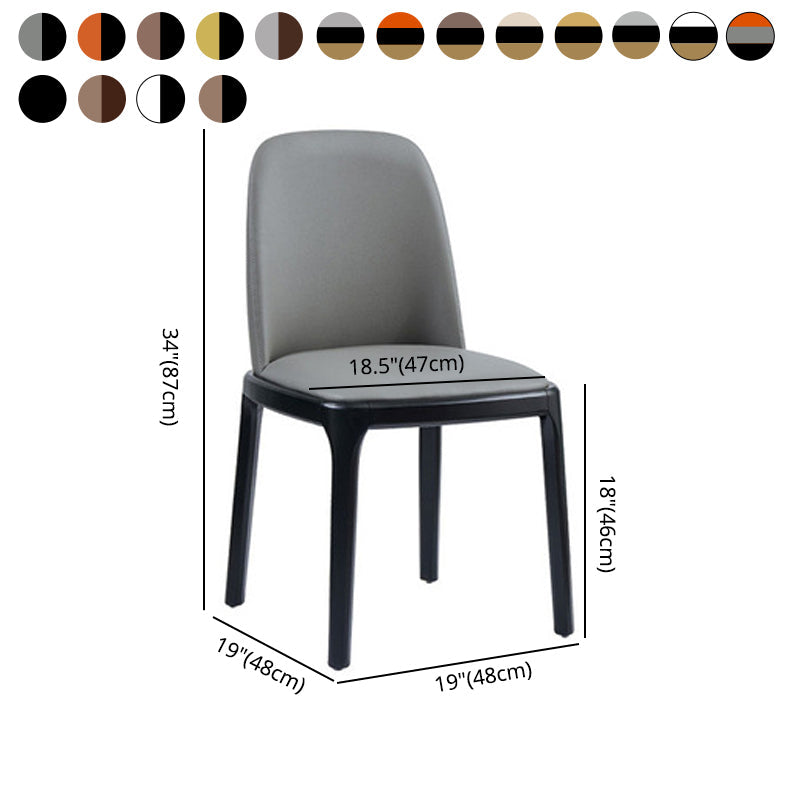 Industrial Ash Parsons Side Chair Leather Matte Finish Dining Chair (Set of 2) Clearhalo ' kitchen&dining_furn' 'Dining Chairs' 'Dining Tables & Seating' 'dining_chair' 'furn' 'furn_dining_chair' 'Furniture' 'furniture_dining_chair' 'Kitchen & Dining Furniture' 'kitchen' 4104929