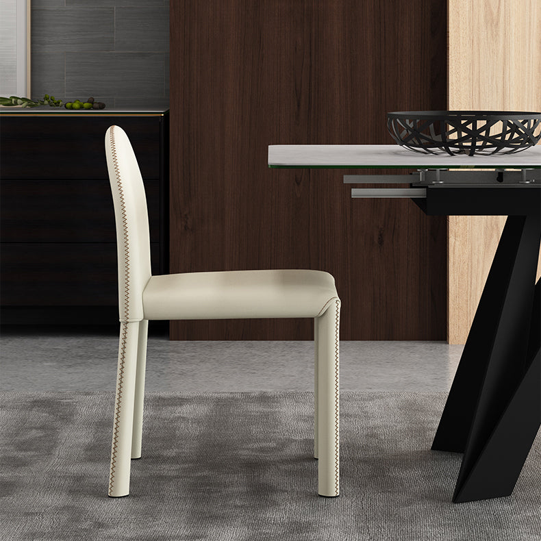 Contemporary Style Dining Chair Kitchen Armless Side Chair with Metal Legs Clearhalo ' kitchen&dining_furn' 'Dining Chairs' 'Dining Tables & Seating' 'dining_chair' 'furn' 'furn_dining_chair' 'Furniture' 'furniture_dining_chair' 'Kitchen & Dining Furniture' 'kitchen' 4104949