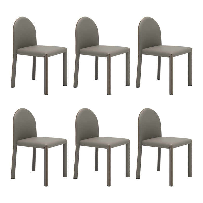 Contemporary Style Dining Chair Kitchen Armless Side Chair with Metal Legs Grey 6 Piece Set Clearhalo ' kitchen&dining_furn' 'Dining Chairs' 'Dining Tables & Seating' 'dining_chair' 'furn' 'furn_dining_chair' 'Furniture' 'furniture_dining_chair' 'Kitchen & Dining Furniture' 'kitchen' 4104957
