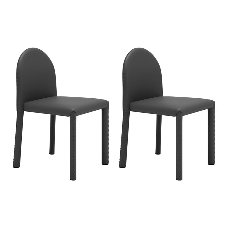Contemporary Style Dining Chair Kitchen Armless Side Chair with Metal Legs Gray-Blue 2 Piece Set Clearhalo ' kitchen&dining_furn' 'Dining Chairs' 'Dining Tables & Seating' 'dining_chair' 'furn' 'furn_dining_chair' 'Furniture' 'furniture_dining_chair' 'Kitchen & Dining Furniture' 'kitchen' 4104958