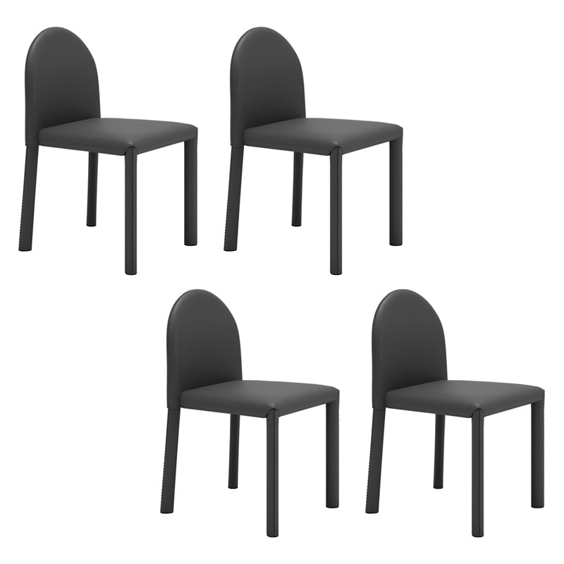 Contemporary Style Dining Chair Kitchen Armless Side Chair with Metal Legs Gray-Blue 4 Piece Set Clearhalo ' kitchen&dining_furn' 'Dining Chairs' 'Dining Tables & Seating' 'dining_chair' 'furn' 'furn_dining_chair' 'Furniture' 'furniture_dining_chair' 'Kitchen & Dining Furniture' 'kitchen' 4104959