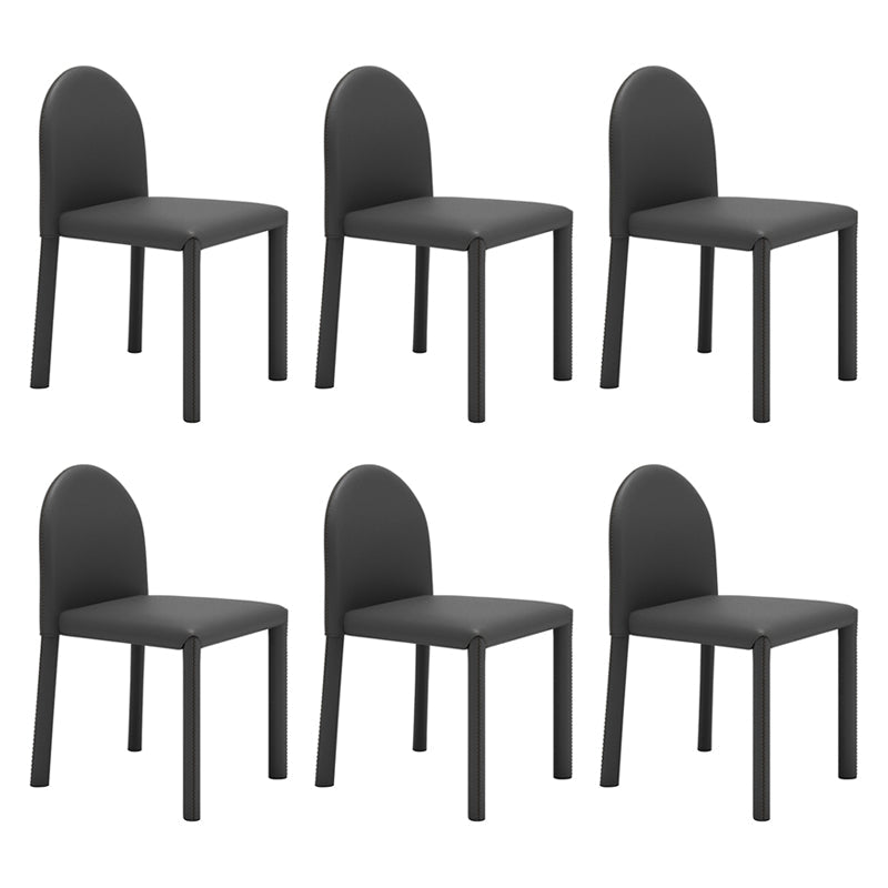 Contemporary Style Dining Chair Kitchen Armless Side Chair with Metal Legs Gray-Blue 6 Piece Set Clearhalo ' kitchen&dining_furn' 'Dining Chairs' 'Dining Tables & Seating' 'dining_chair' 'furn' 'furn_dining_chair' 'Furniture' 'furniture_dining_chair' 'Kitchen & Dining Furniture' 'kitchen' 4104960