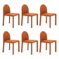 Contemporary Style Dining Chair Kitchen Armless Side Chair with Metal Legs Orange 6 Piece Set Clearhalo ' kitchen&dining_furn' 'Dining Chairs' 'Dining Tables & Seating' 'dining_chair' 'furn' 'furn_dining_chair' 'Furniture' 'furniture_dining_chair' 'Kitchen & Dining Furniture' 'kitchen' 4104963