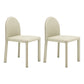 Contemporary Style Dining Chair Kitchen Armless Side Chair with Metal Legs Off-White 2 Piece Set Clearhalo ' kitchen&dining_furn' 'Dining Chairs' 'Dining Tables & Seating' 'dining_chair' 'furn' 'furn_dining_chair' 'Furniture' 'furniture_dining_chair' 'Kitchen & Dining Furniture' 'kitchen' 4104964