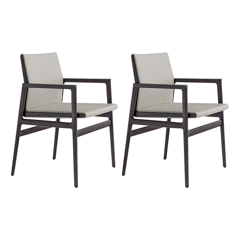 Traditional Style Ash Wood Chairs Solid Back Arm Dining Room Chair Set Grey 2 Piece Set Clearhalo ' kitchen&dining_furn' 'Dining Chairs' 'Dining Tables & Seating' 'dining_chair' 'furn' 'furn_dining_chair' 'Furniture' 'furniture_dining_chair' 'Kitchen & Dining Furniture' 'kitchen' 4104976