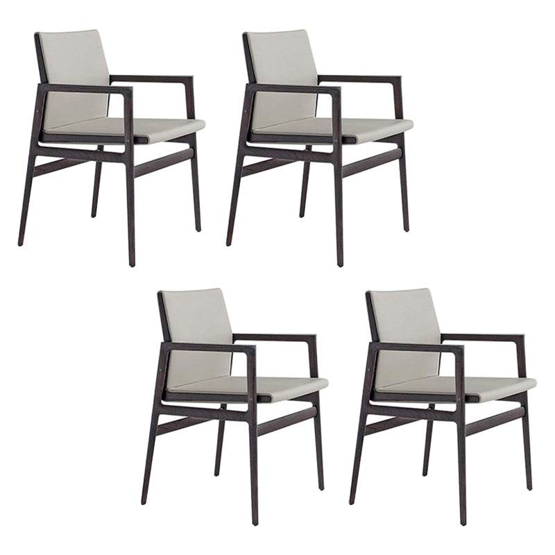 Traditional Style Ash Wood Chairs Solid Back Arm Dining Room Chair Set Grey 4 Piece Set Clearhalo ' kitchen&dining_furn' 'Dining Chairs' 'Dining Tables & Seating' 'dining_chair' 'furn' 'furn_dining_chair' 'Furniture' 'furniture_dining_chair' 'Kitchen & Dining Furniture' 'kitchen' 4104978