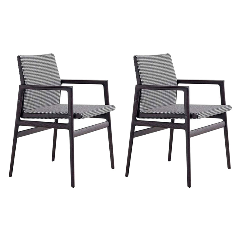 Traditional Style Ash Wood Chairs Solid Back Arm Dining Room Chair Set Black White 2 Piece Set Clearhalo ' kitchen&dining_furn' 'Dining Chairs' 'Dining Tables & Seating' 'dining_chair' 'furn' 'furn_dining_chair' 'Furniture' 'furniture_dining_chair' 'Kitchen & Dining Furniture' 'kitchen' 4104980