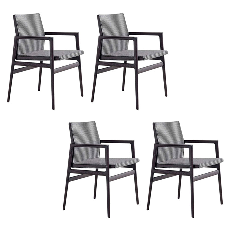 Traditional Style Ash Wood Chairs Solid Back Arm Dining Room Chair Set Black White 4 Piece Set Clearhalo ' kitchen&dining_furn' 'Dining Chairs' 'Dining Tables & Seating' 'dining_chair' 'furn' 'furn_dining_chair' 'Furniture' 'furniture_dining_chair' 'Kitchen & Dining Furniture' 'kitchen' 4104981