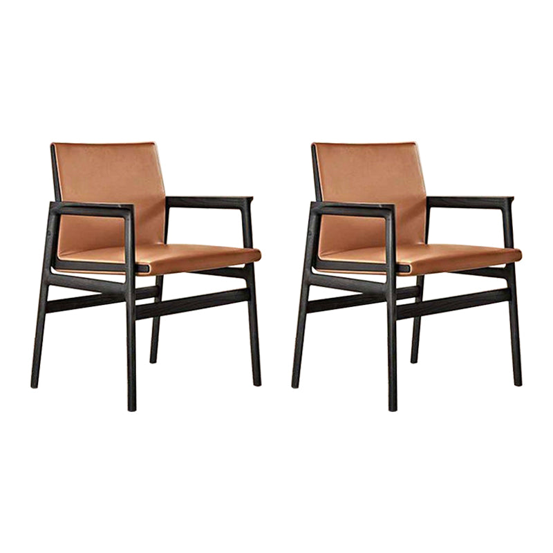 Traditional Style Ash Wood Chairs Solid Back Arm Dining Room Chair Set Yellow 2 Piece Set Clearhalo ' kitchen&dining_furn' 'Dining Chairs' 'Dining Tables & Seating' 'dining_chair' 'furn' 'furn_dining_chair' 'Furniture' 'furniture_dining_chair' 'Kitchen & Dining Furniture' 'kitchen' 4104982